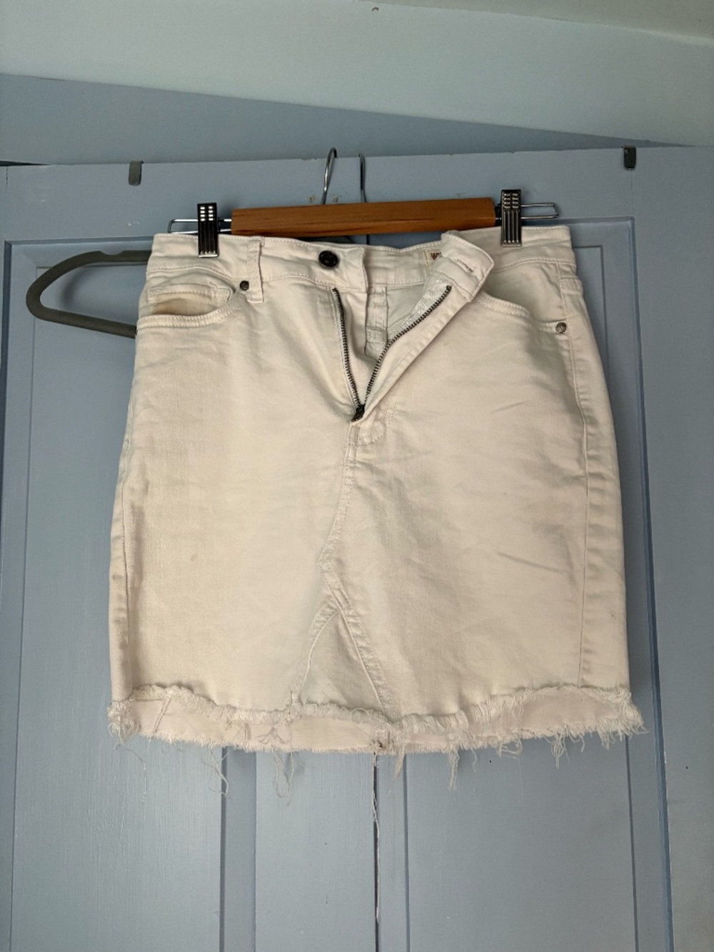 AS IS Wish List White Jean Skirt